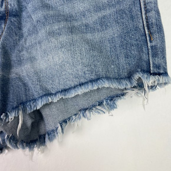 NWT Lucky Brand The Cut Off Shorts Frayed Denim Medium Wash Size 4 27 NEW - Picture 4 of 11